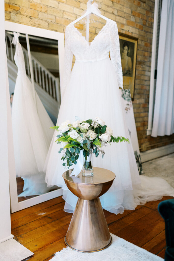 her wedding dress at Aster Weddings & Events wedding