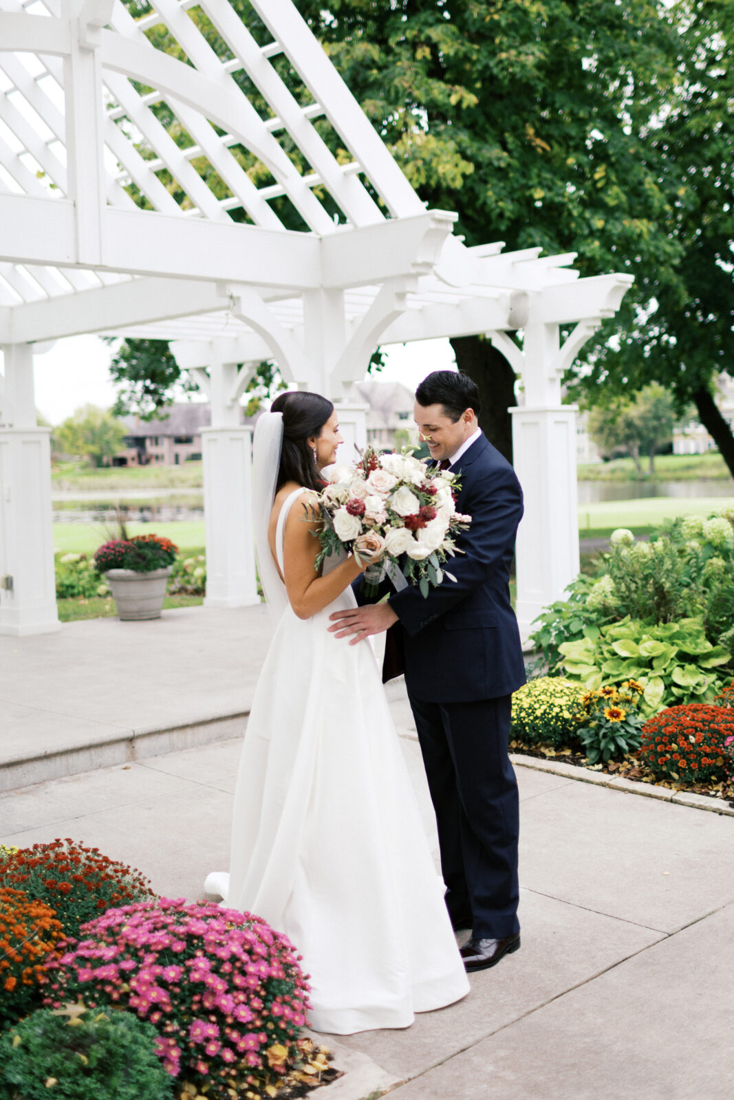 Groom sees her for the very first time making it their first look at Bearpath Golf and Country Club