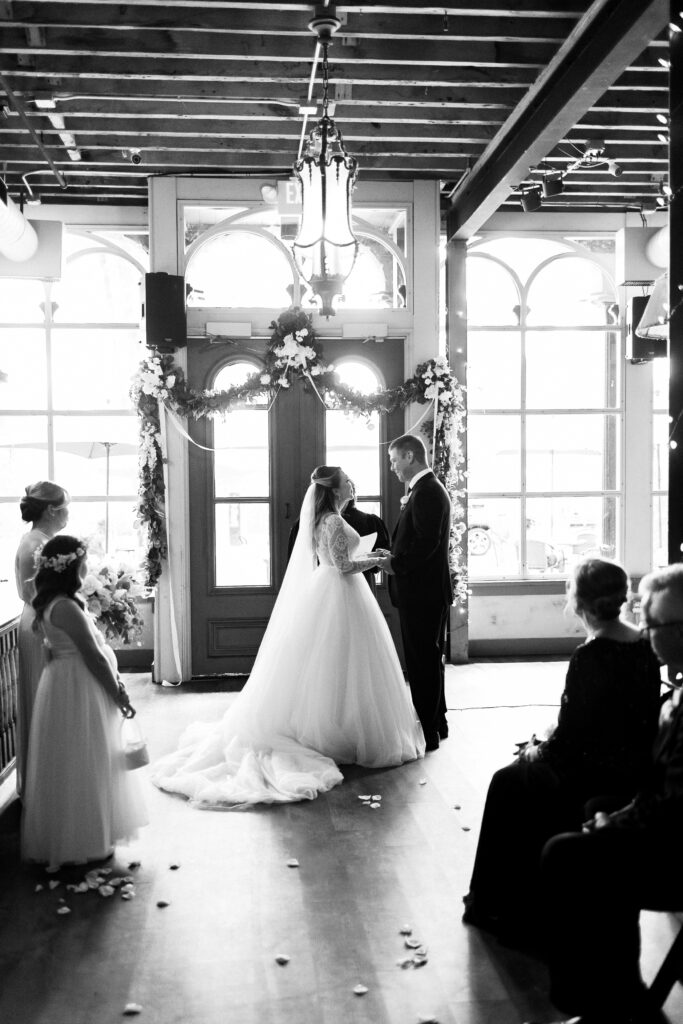 Bride and groom on their ceremony