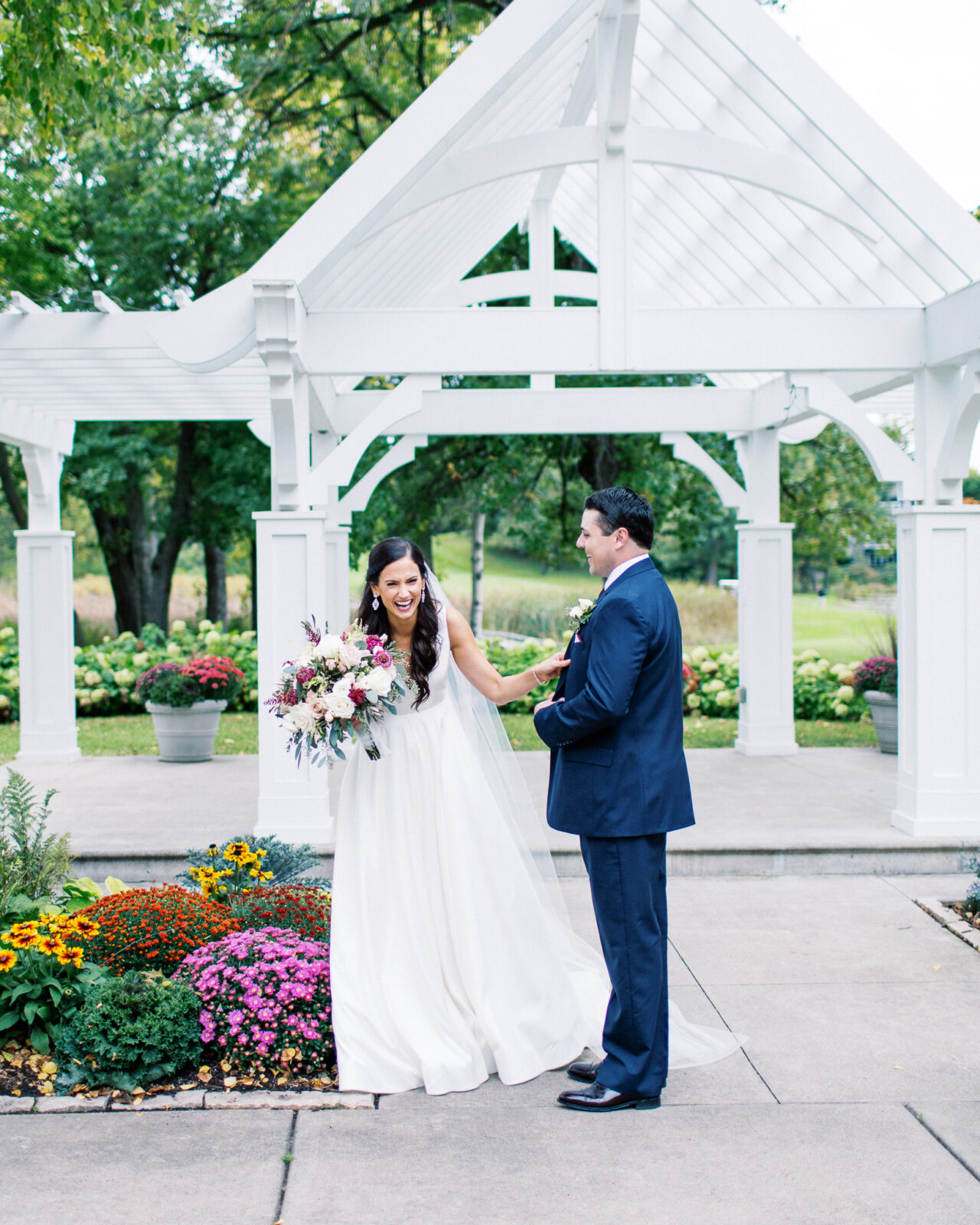 Bride is hysterically laughing 