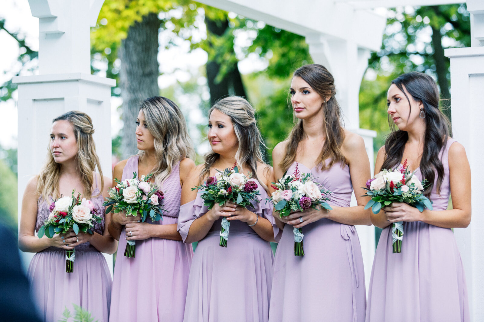 Bridesmaids with emotions during the ceremony