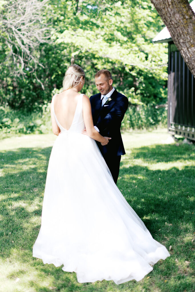 Grooms stunning reaction when he sees her for the first time  at Ivory North captured by Toly Dzyuba Photography