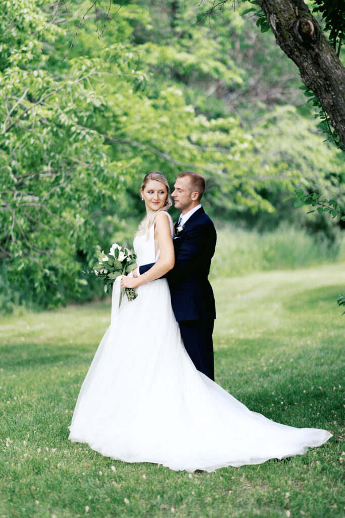 Portrait of the bride and groom at Ivory North in Minnesota