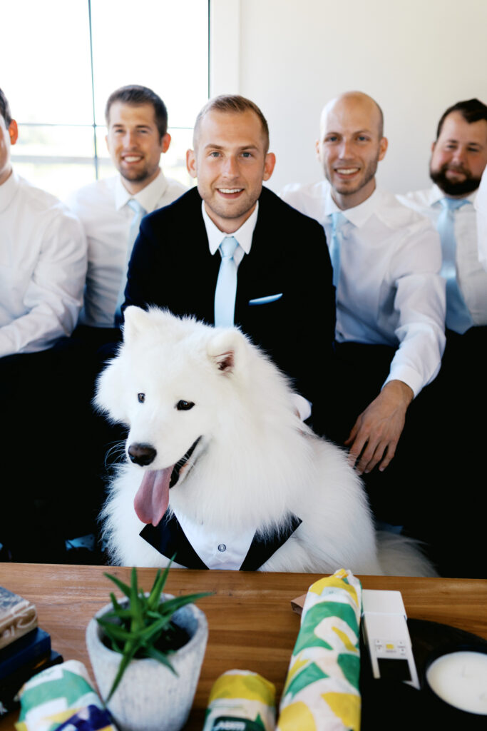 Groom with his groomsmen at Ivory North Co