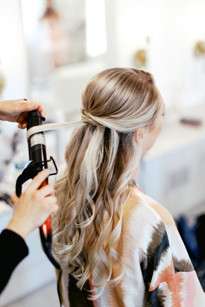 Bride getting ready at Ivory North Co
