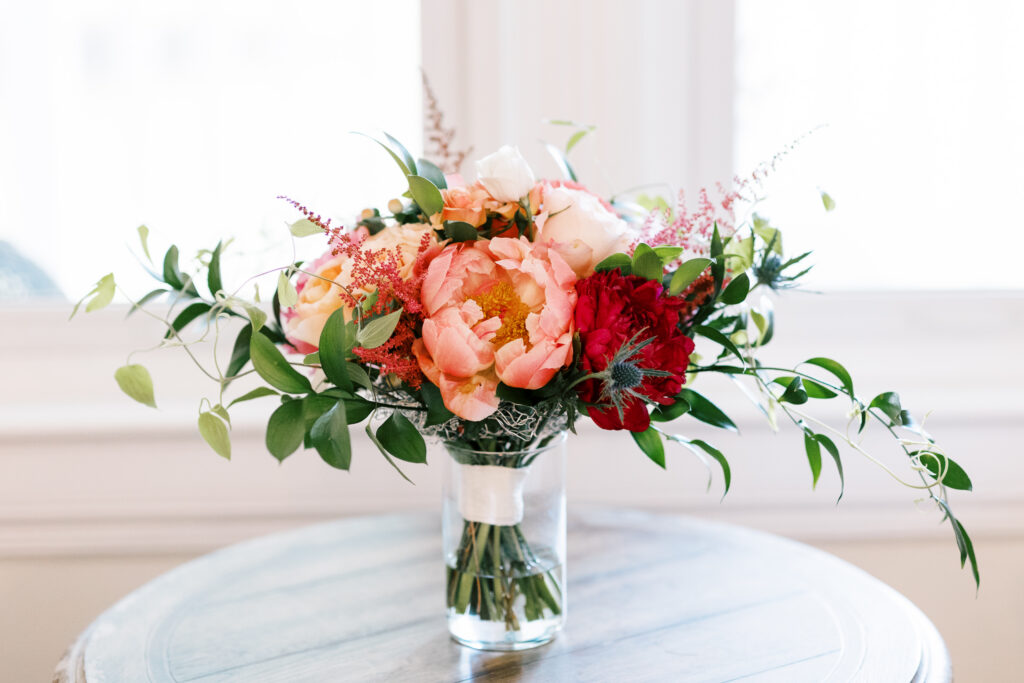 Beautiful flowers sitting in the vase at Abella Weddings and Events wedding venue in Minnesota.