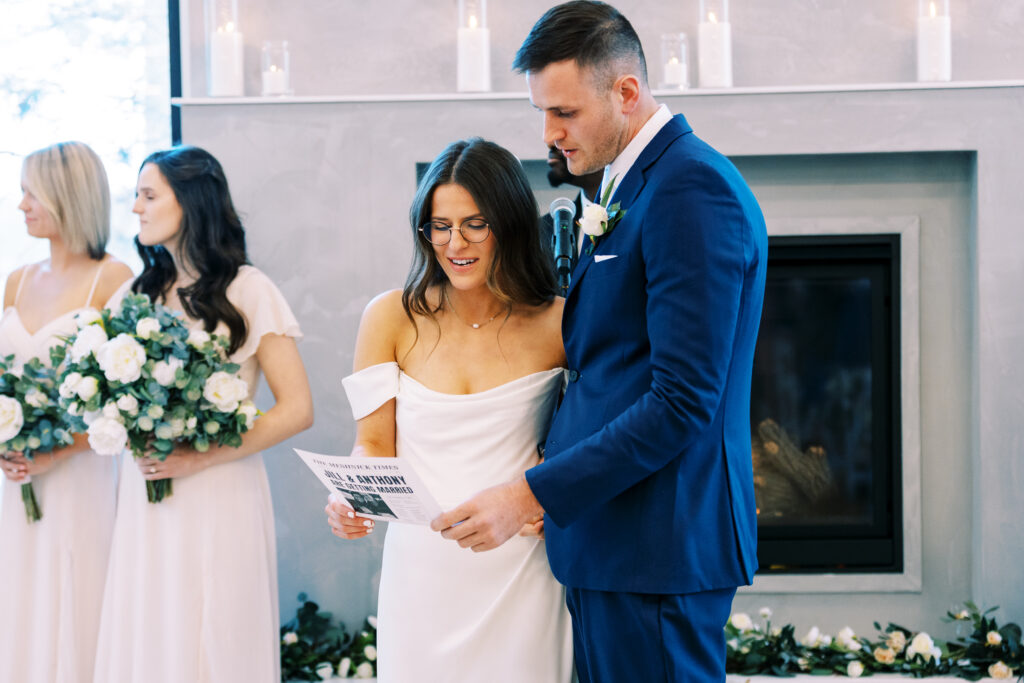 Bride and groom singing a hymn a their wedding ceremony. The moment photograph by Toly Dzyuba photography