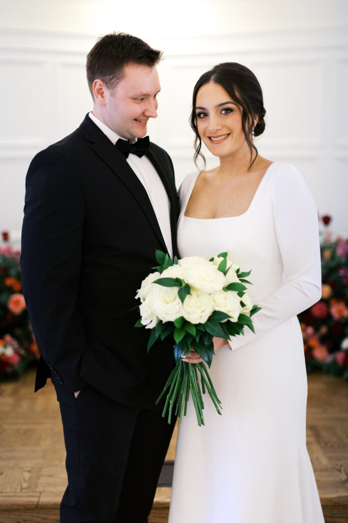 Elegant bridal portraits indoors at St. Paul College Club featuring fine art wedding photography style.