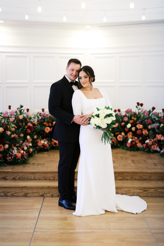 Elegant bridal portraits indoors at St. Paul College Club featuring fine art wedding photography style.